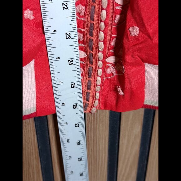 Conditions Apply Jacket Small Womens Red Woven Button Cotton Yarn - Picture 4 of 8